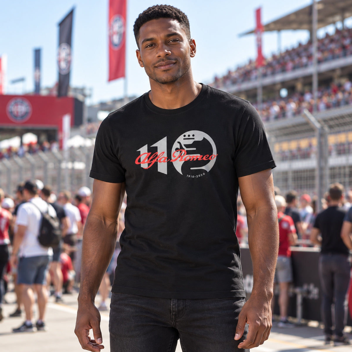 Alfa Romeo T-Shirt CLASSY BLACK – Black – illustrative photo (AI)