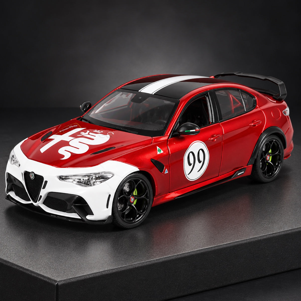 Model Bburago Alfa Romeo Giulia GTAm nr 99 – zdjęcie poglądowe (AI)