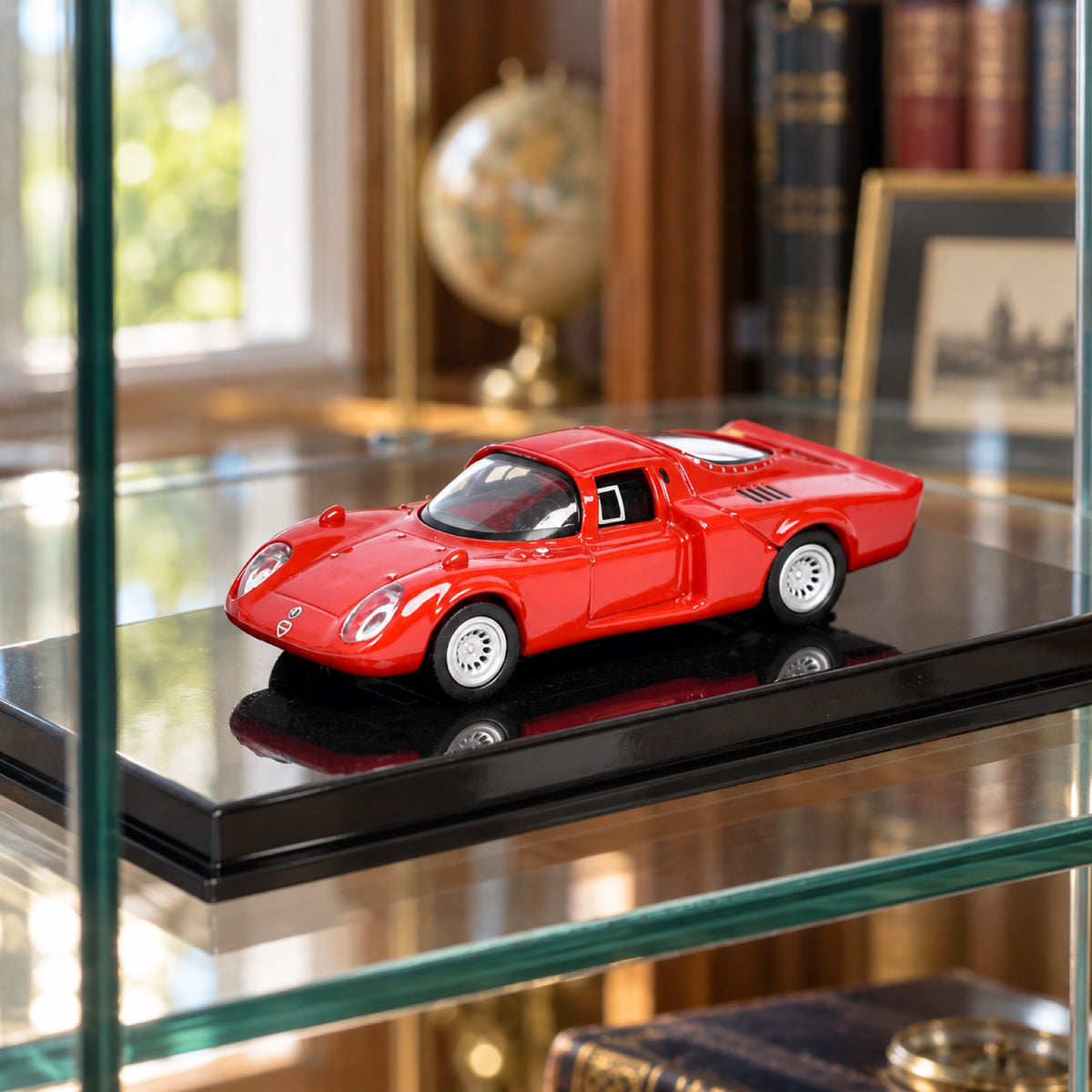 Model Alfa Romeo 33.2 – konferencja prasowa 24h Daytona 1968 – zdjęcie poglądowe (AI)