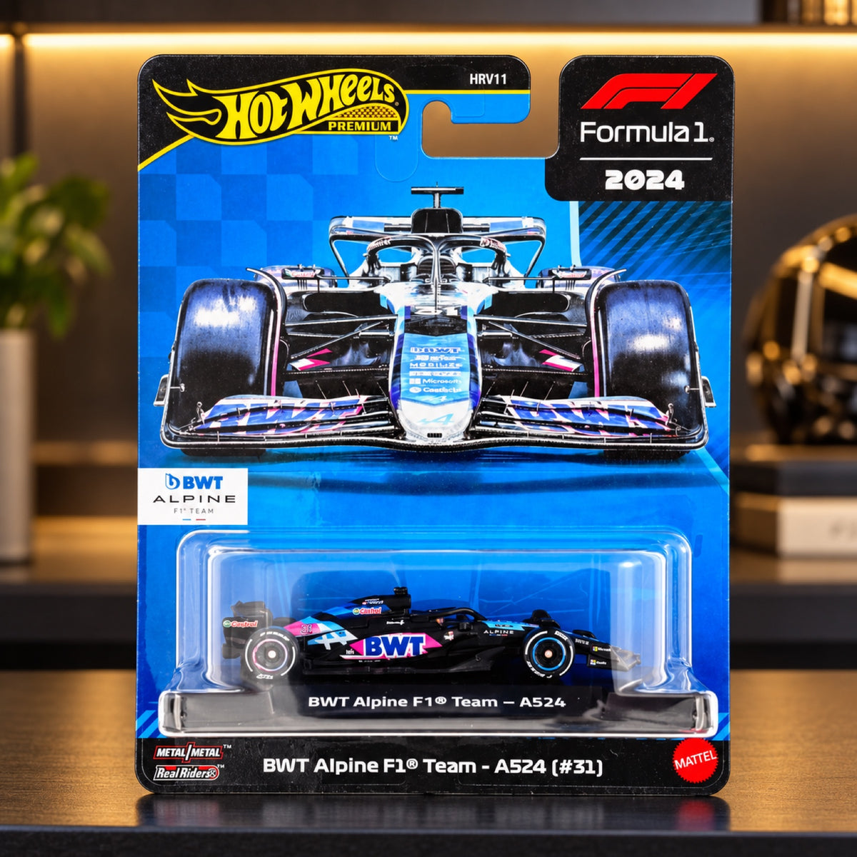 Model Hot Wheels F1 Premium – Esteban Ocon Alpine F1 – zdjęcie poglądowe (AI)