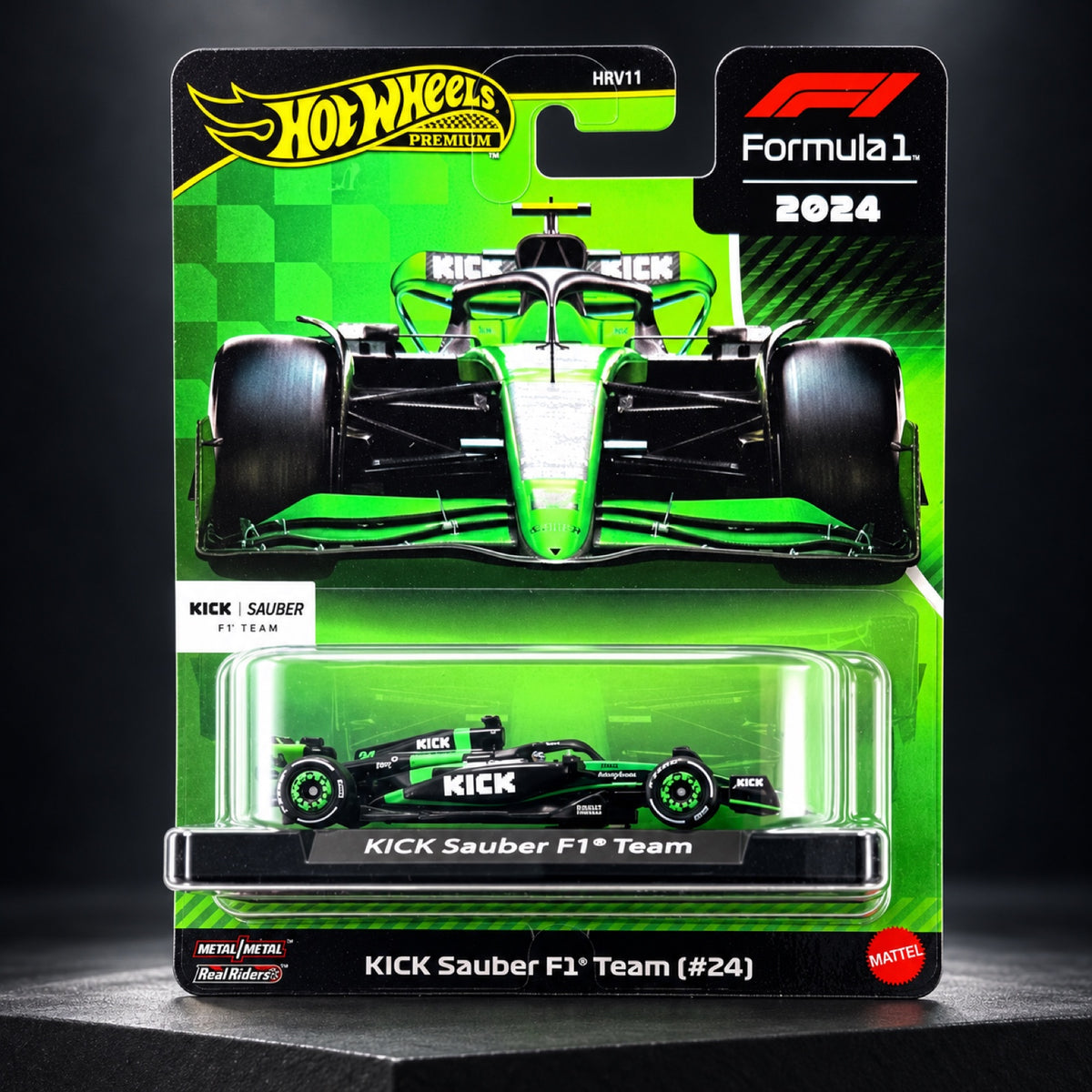 Model Hot Wheels F1 Premium – Zhōu Guànyǔ KICK Sauber F1 – zdjęcie poglądowe (AI)