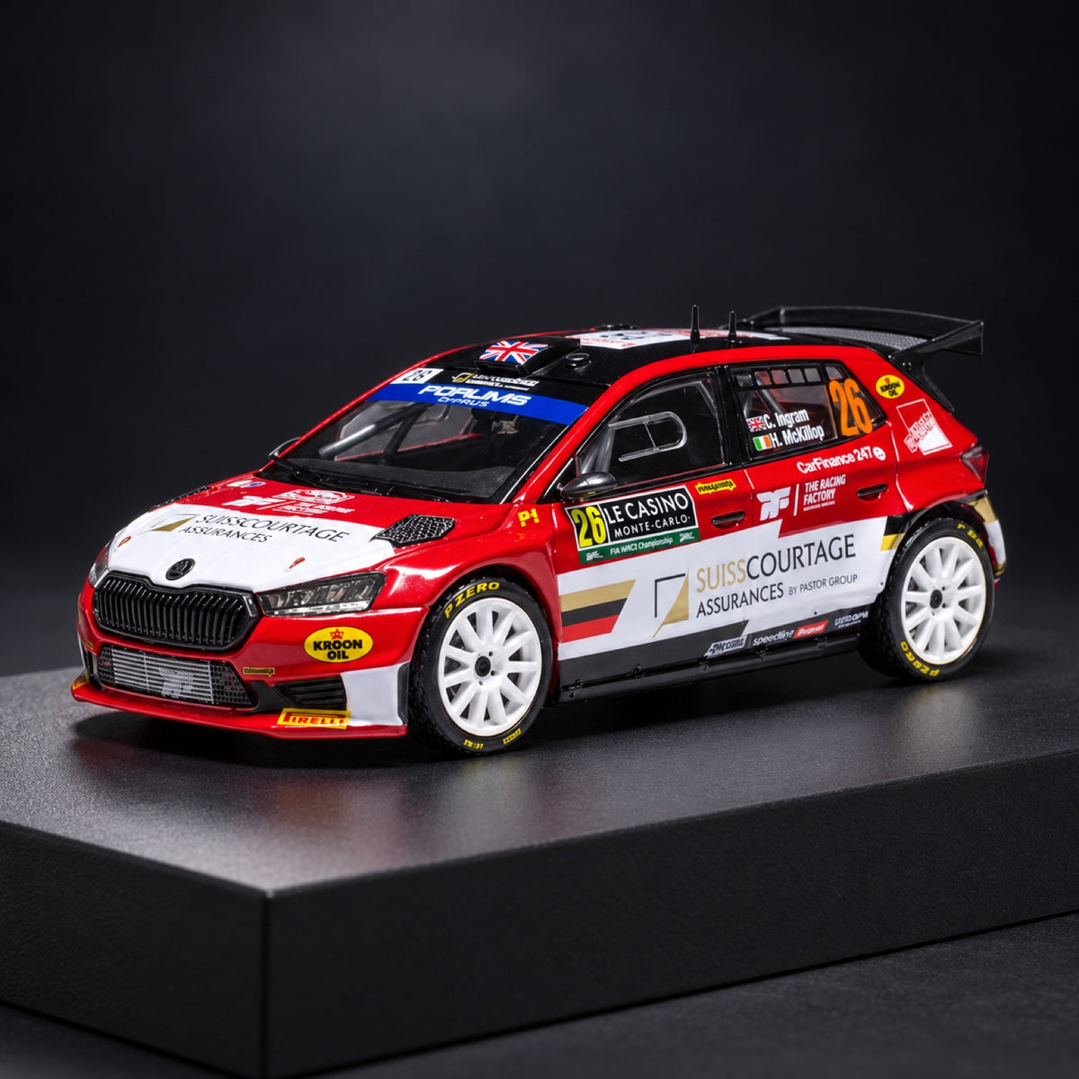 IXO Škoda Fabia Rally2 2024 Model No. 26 C. Ingram – Rallye Monte Carlo – illustrative photo (AI)