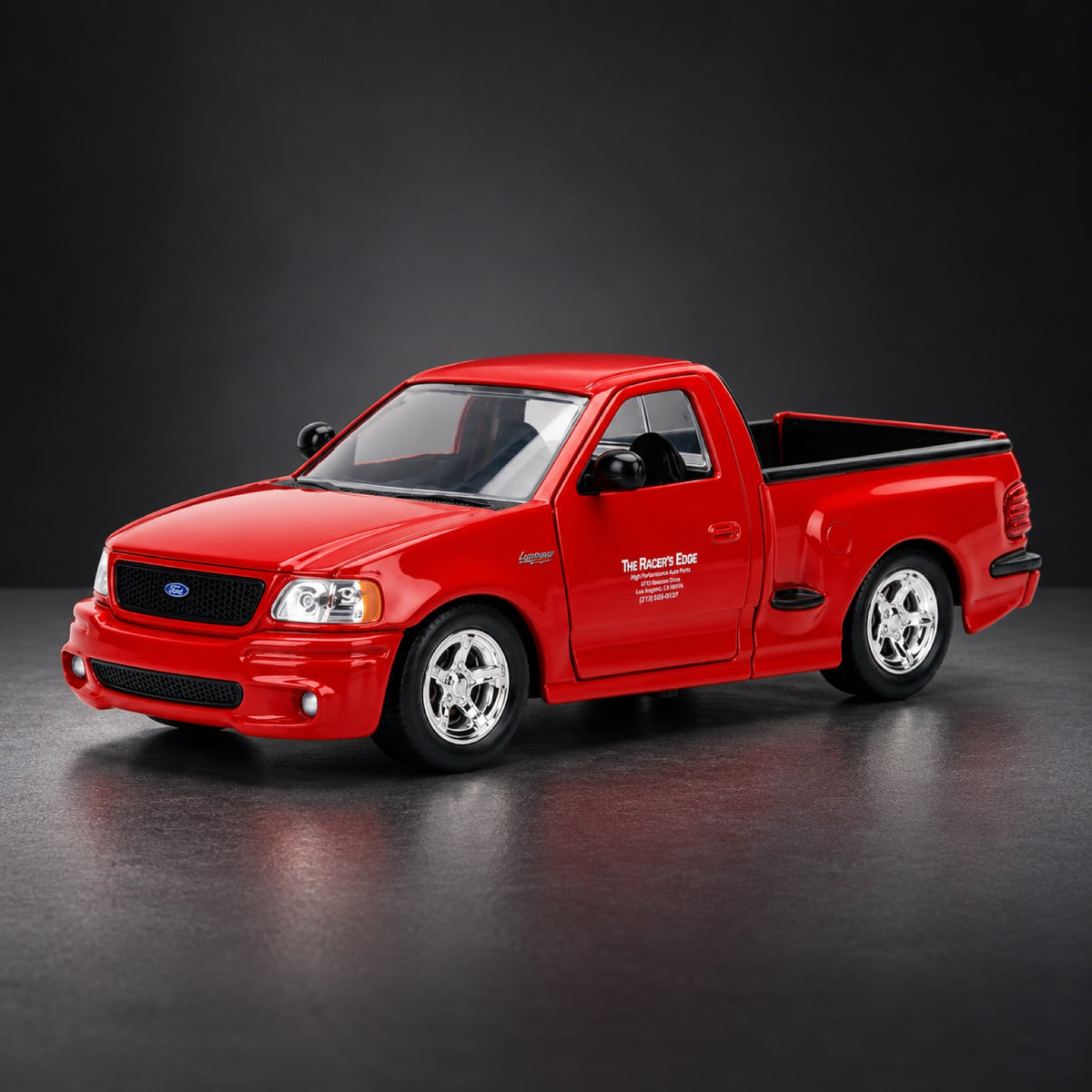 Model Szybcy i wściekli Ford F-150 SVT Lightning Brian's FF 1999 1:24 – czerwony – zdjęcie poglądowe (AI)
