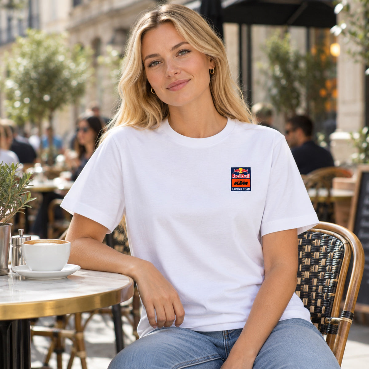 Koszulka casual KTM Red Bull Racing z logo – biała – zdjęcie poglądowe (AI)