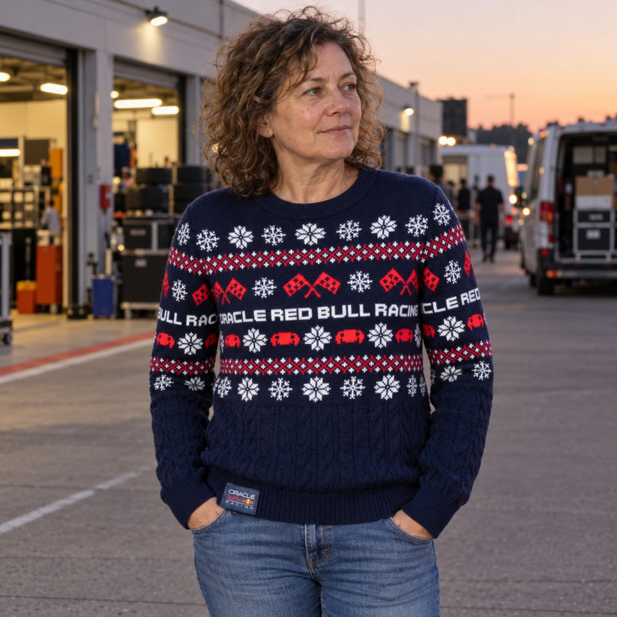 Oracle Red Bull Racing Winter Sweater – Christmas Edition – ilustrační foto 2 (AI)