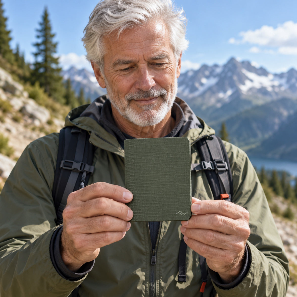 Peak Design Passport Wallet – Sage – zdjęcie poglądowe (AI)