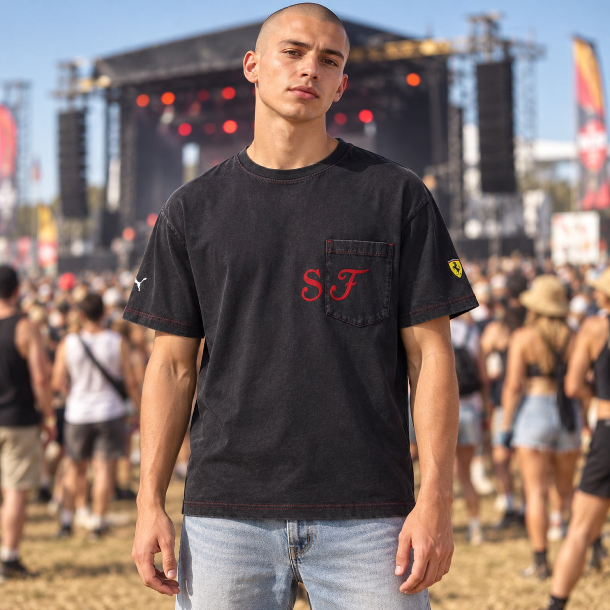 Koszulka casual Scuderia Ferrari F1 GRAPHIC – czarna – zdjęcie poglądowe (AI)