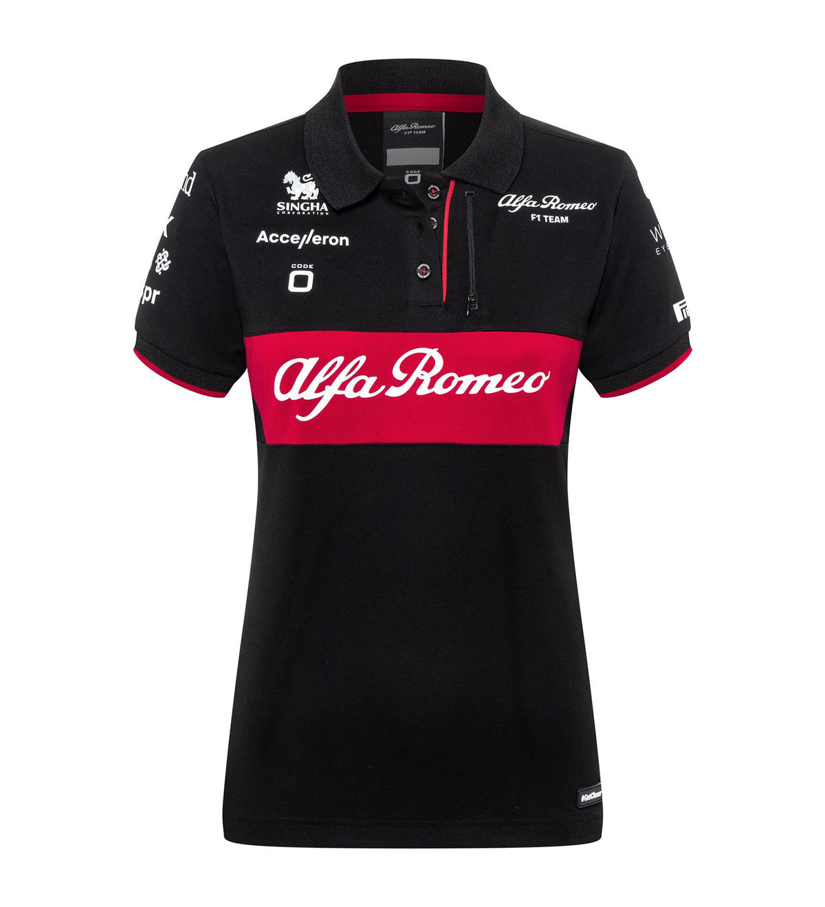 Damska koszulka polo zespołowa Alfa Romeo F1 Team czarna