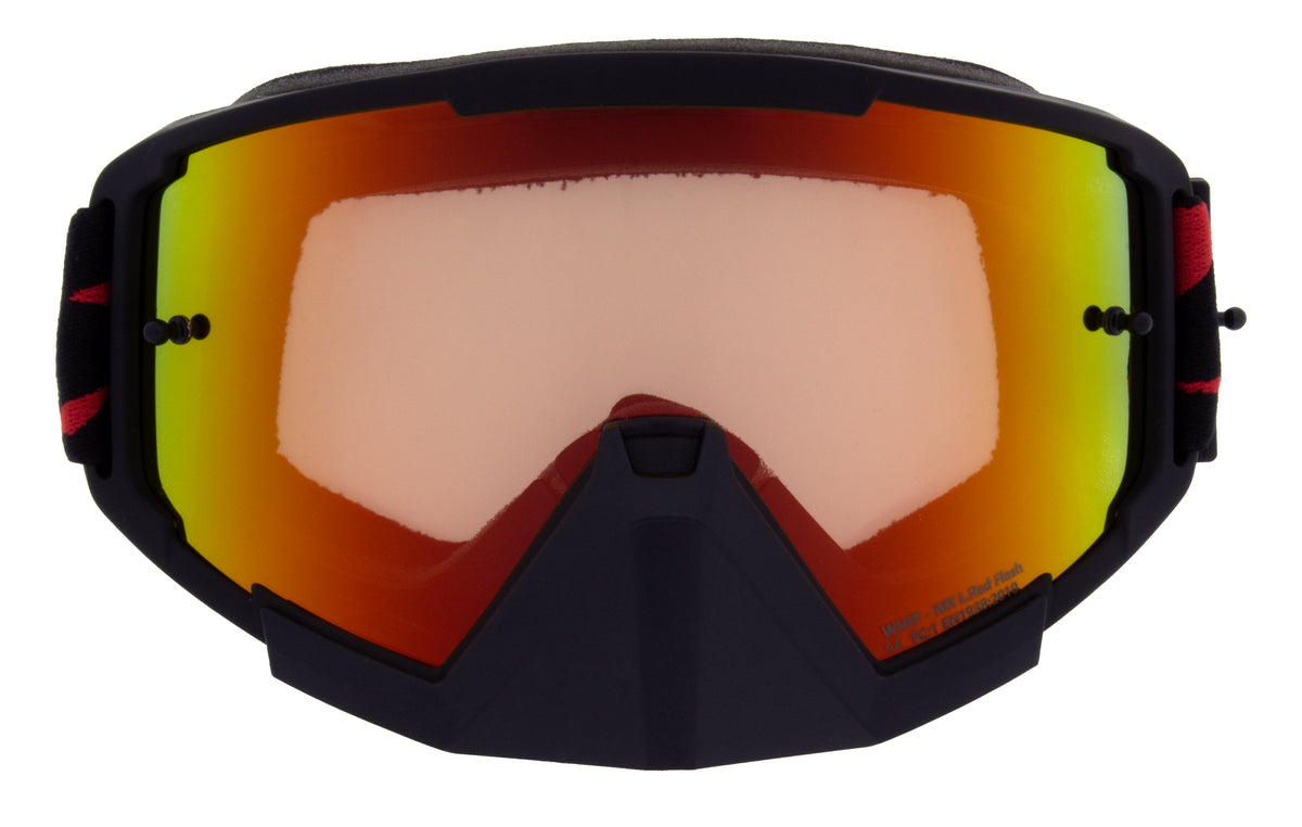 Gogle motocrossowe Red Bull Spect WHIP czarne z czerwono-żółtą szybą