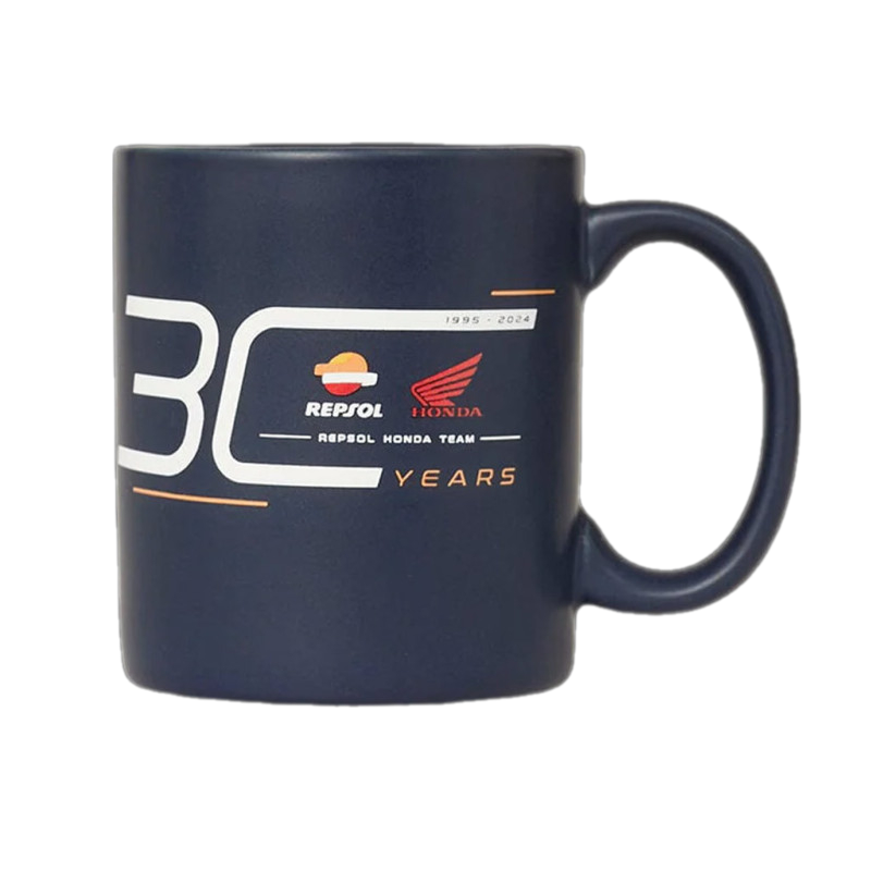 Repsol Honda fan mug with 30 years motif