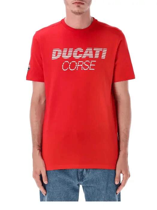 Koszulka Ducati Corse z napisem Ducati czerwona