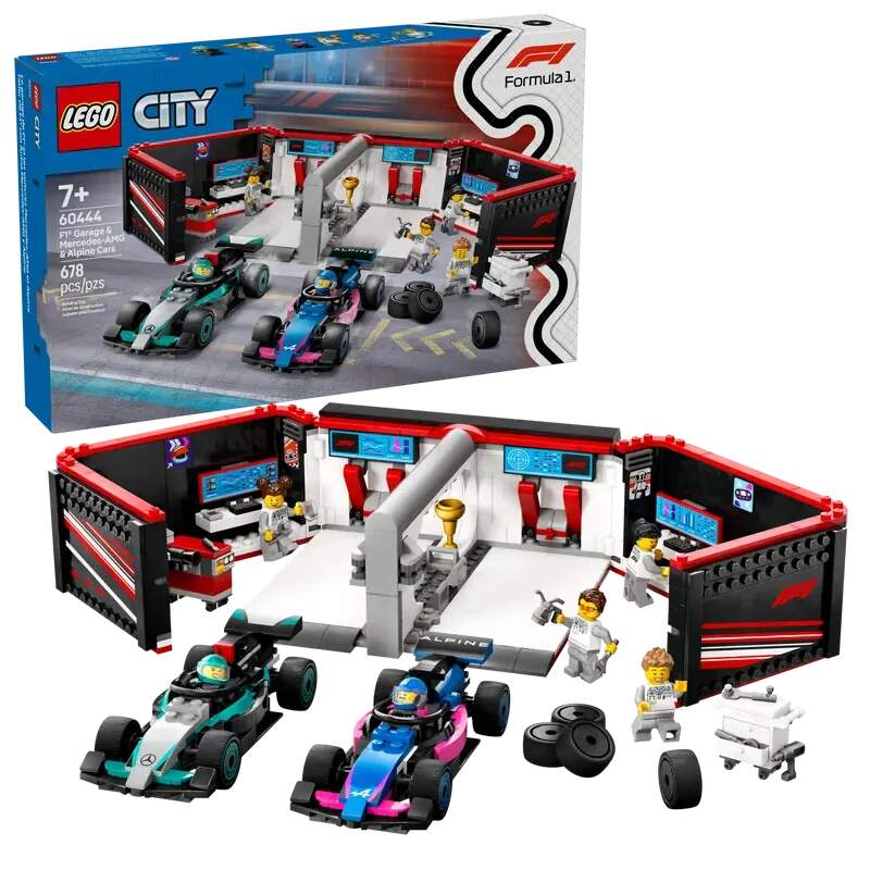 Zestaw klocków LEGO Alpine/Mercedes - garaż Formuła 1 - edycja City