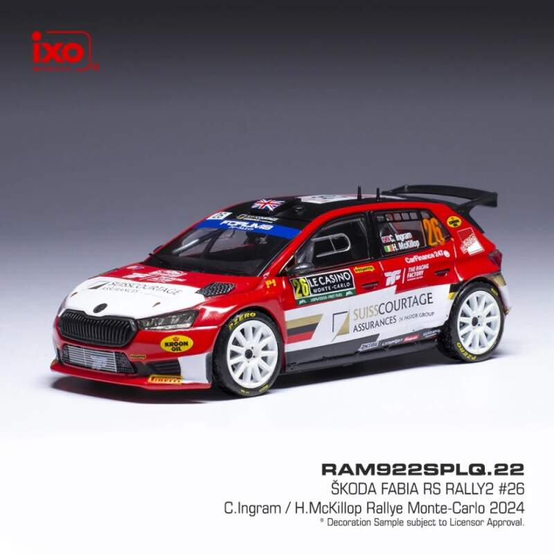 IXO Škoda Fabia Rally2 2024 N.26 C. Ingram model – Rally Monte Carlo