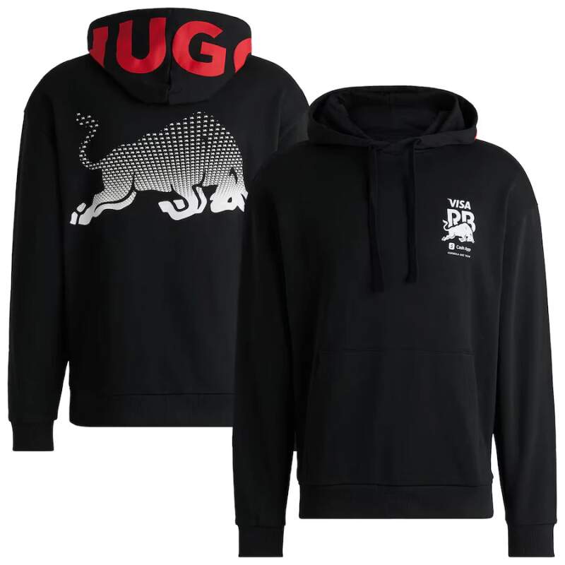 Bluza casual HUGO - Visa Cash App RB z motywem BULL czarna