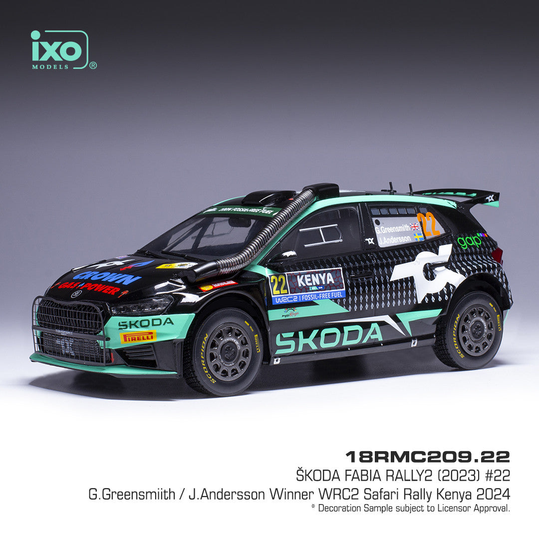 Model IXO Škoda Fabia Rally2, WRC, Safari Rally Kenya, 2024, #22