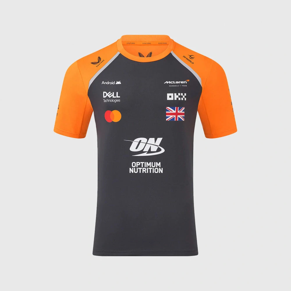 Koszulka zespołowa McLaren F1 Lando Norris z logo sponsorów – ciemnoszara