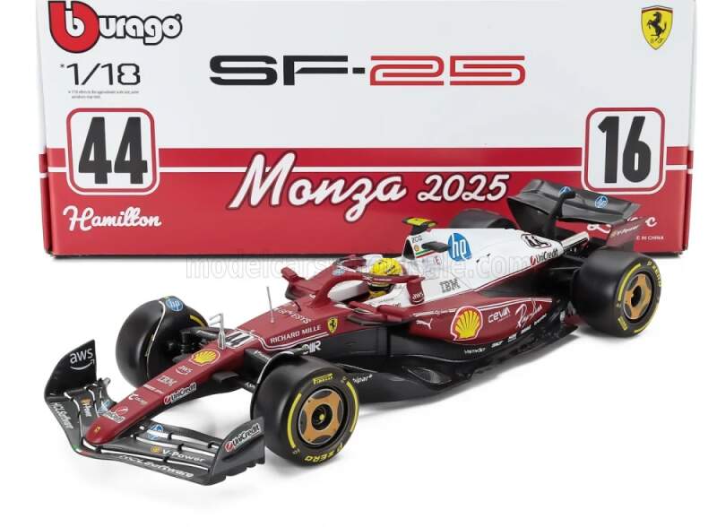 Model Scuderia Ferrari SF-25 Bburago #44 Lewis Hamilton Monza 2025