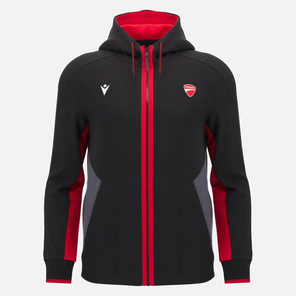 Ducati x Macron Zip Hoodie with Logo – Black