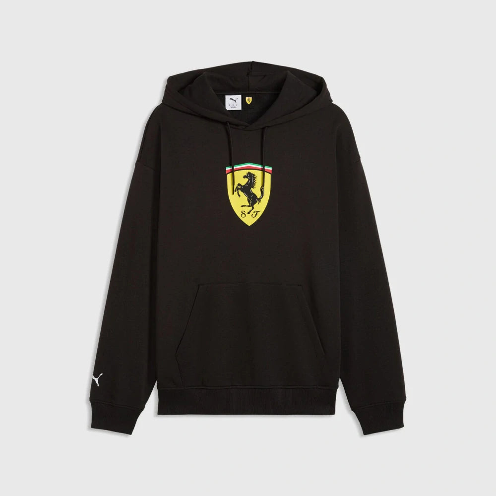 Bluza z kapturem Scuderia Ferrari F1 x Puma z dużą tarczą – czarna