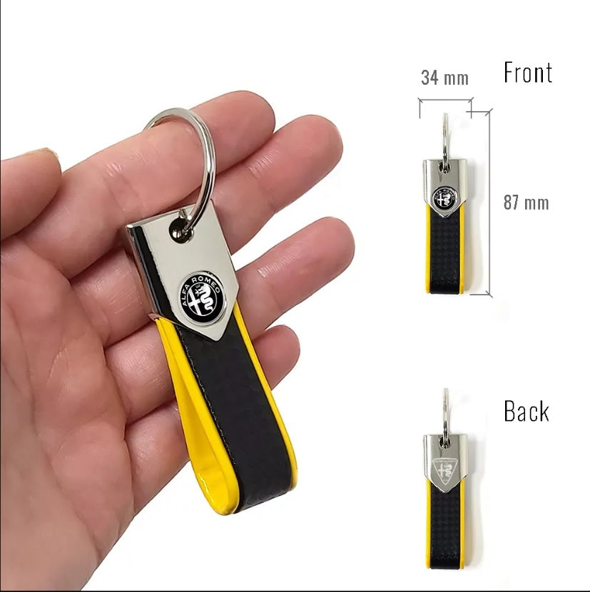 Brelok Alfa Romeo BAND carbon yellow