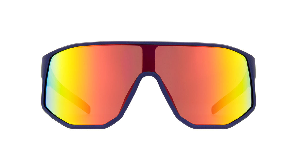 Okulary przeciwsłoneczne Red Bull Spect DASH niebieskie z pomarańczową soczewką