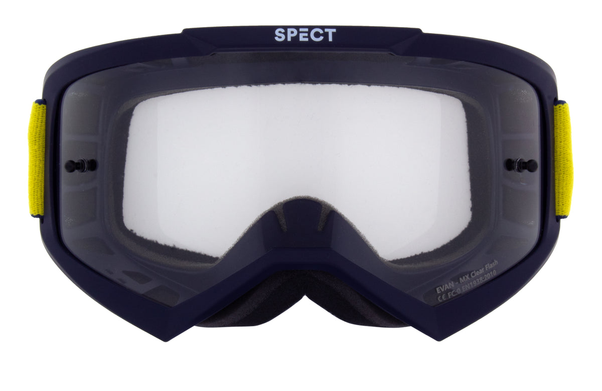 Red Bull Spect EVAN motocross goggles, blue with clear lens