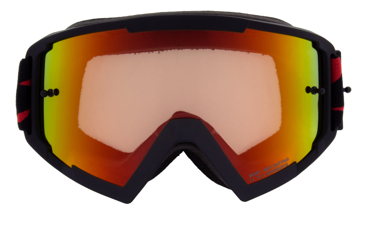 Gogle motocrossowe Red Bull Spect WHIP czarne z czerwono-żółtą szybą