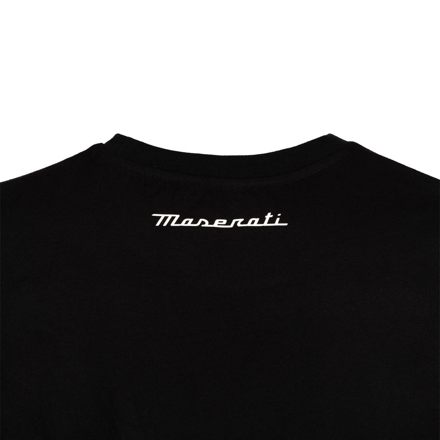 Maserati men's T-shirt with large trident logo black