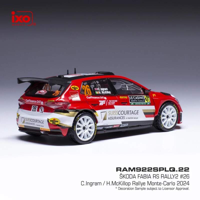 IXO Škoda Fabia Rally2 2024 N.26 C. Ingram model – Rally Monte Carlo