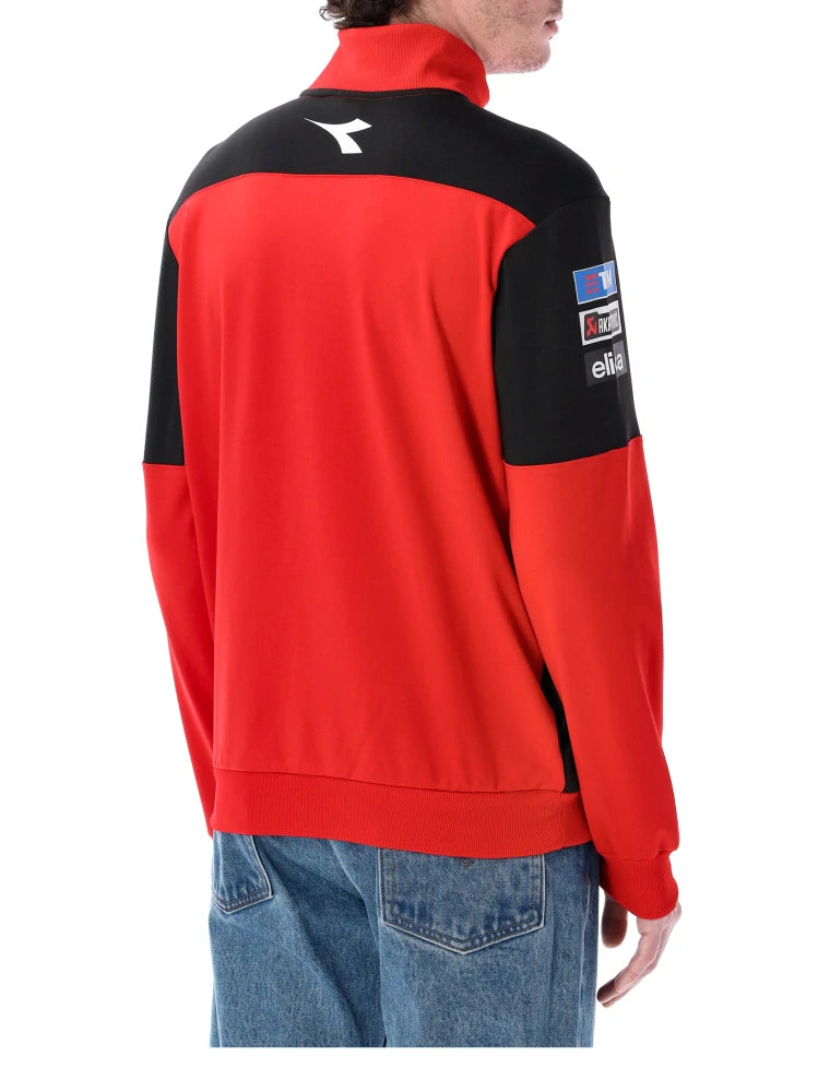 Ducati Lenovo Team Zip Sweatshirt with Sponsor Logos – Red
