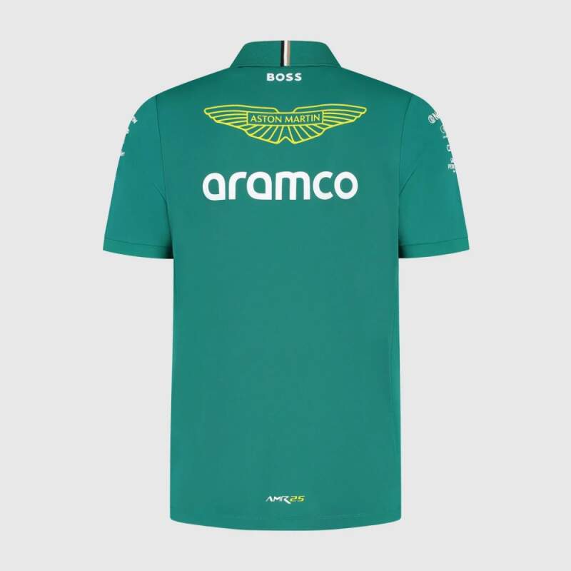 Aston Martin F1 Team team polo shirt with sponsor logos