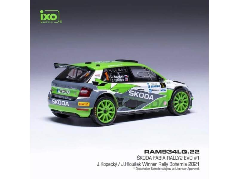 Model IXO Škoda Fabia Rally2 EVO - Rally Bohemia 2021 #1 Kopecký