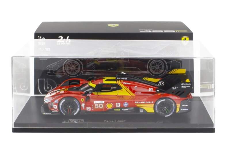 Model Bburago Ferrari 499P NR. 50 Winner Le Mans 2024 1:18 - edycja Deluxe