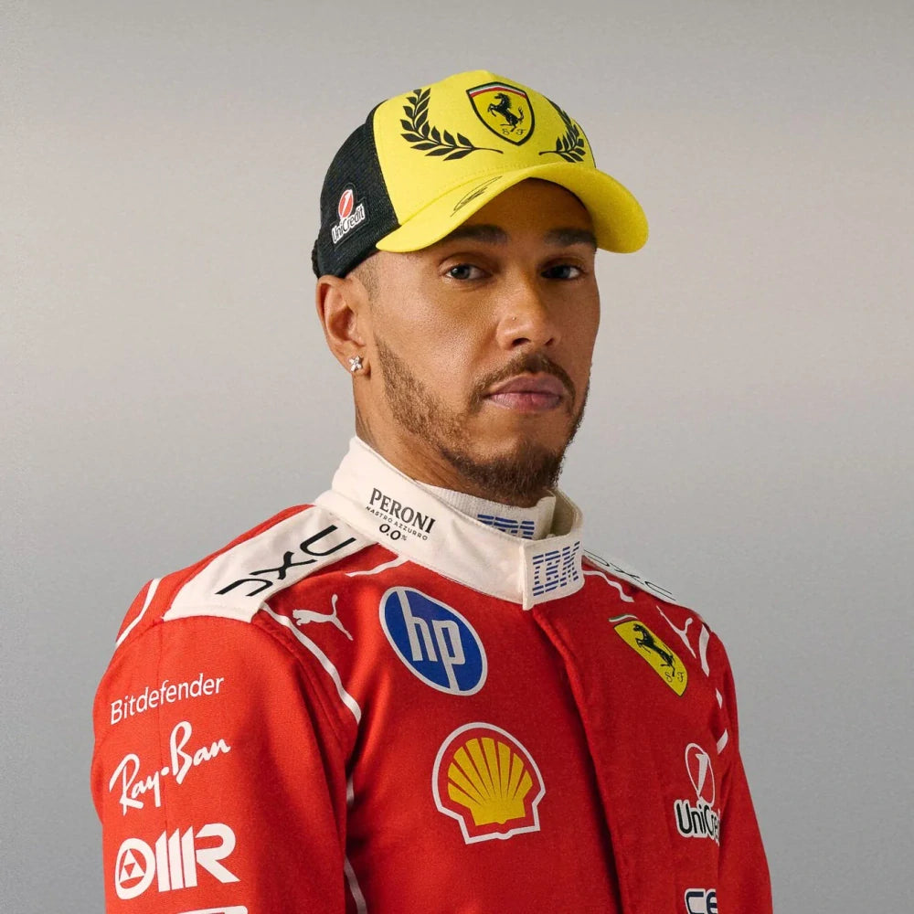 Czapka z daszkiem Scuderia Ferrari Lewis Hamilton – GP Wielkiej Brytanii 2026, żółta