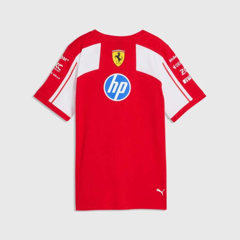 Damska koszulka Scuderia Ferrari F1 x Puma z logo sponsorów - edycja zespołowa