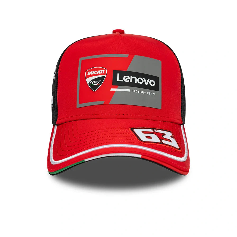 Czapka z daszkiem Ducati Lenovo Team Pecco Bagnaia #63 2026 – czerwona