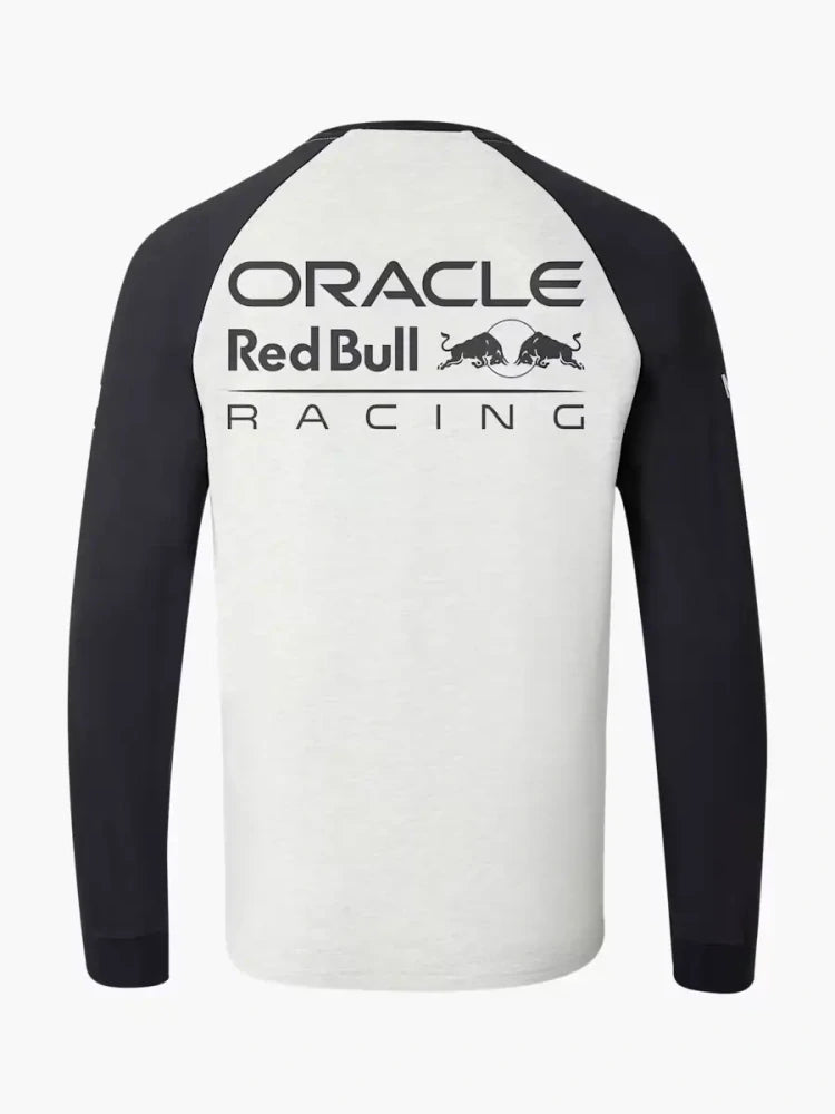 Koszulka zespołowa z długim rękawem Oracle Red Bull Racing Classic z logo sponsorów – szara