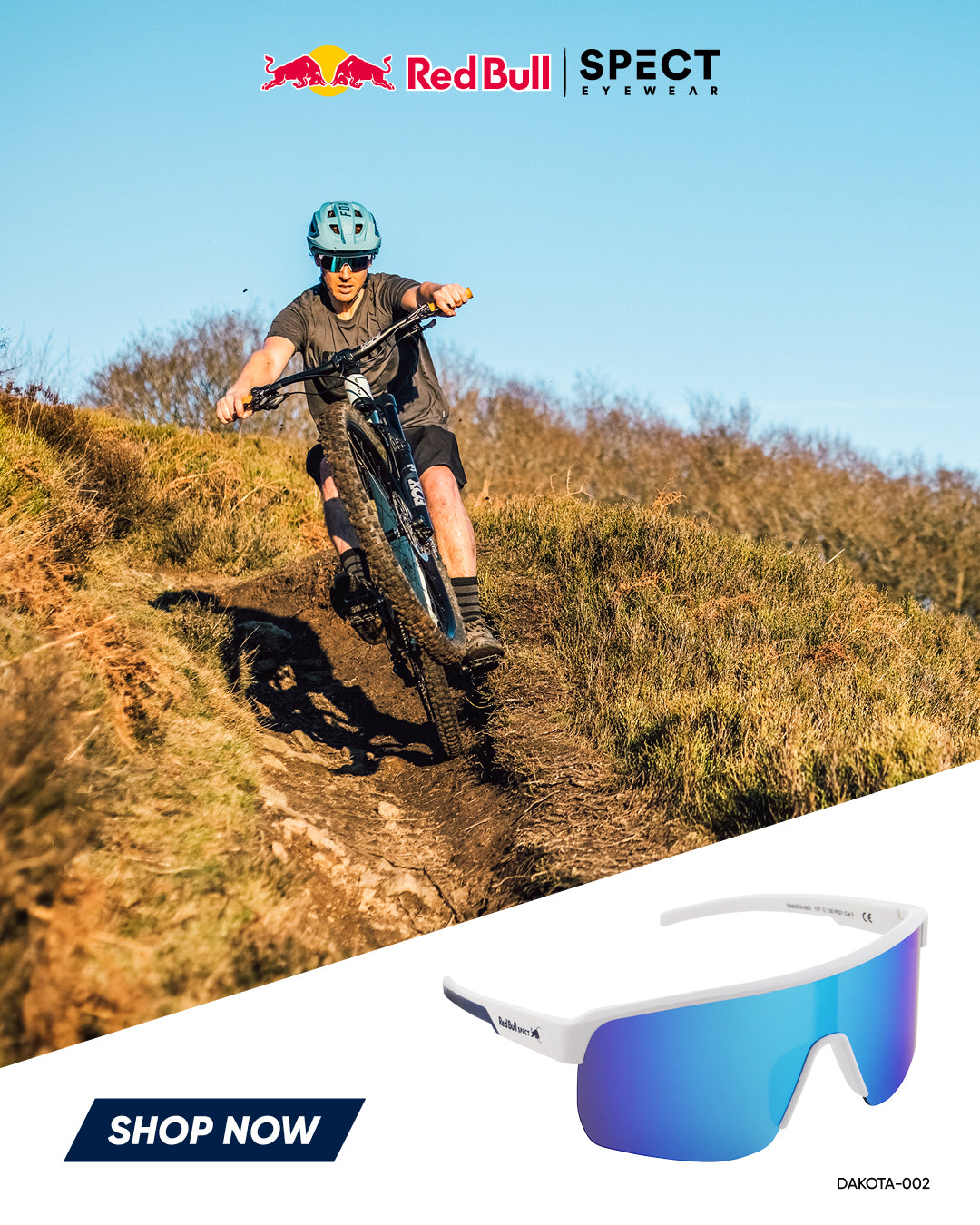 Okulary przeciwsłoneczne Red Bull Spect DUNDEE niebieskie z niebieskimi soczewkami