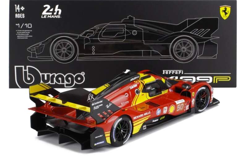 Model Bburago Ferrari 499P NR. 50 Winner Le Mans 2024 1:18 - edycja Deluxe