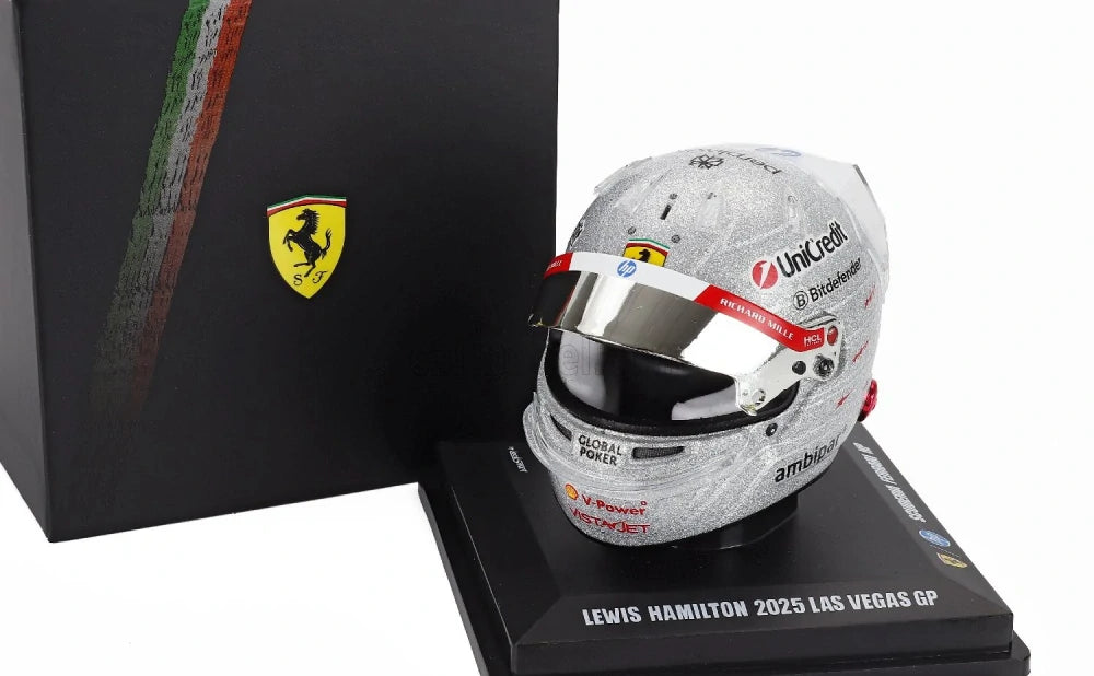 Model kasku LookSmart Lewis Hamilton 1:5 – GP Las Vegas 2025