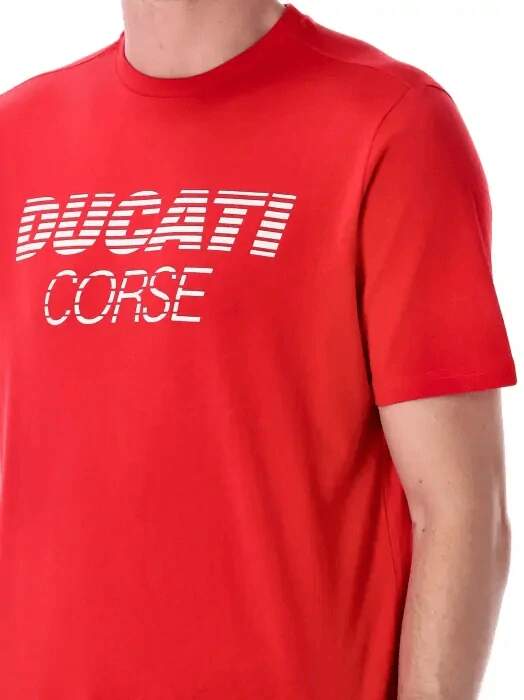 Koszulka Ducati Corse z napisem Ducati czerwona