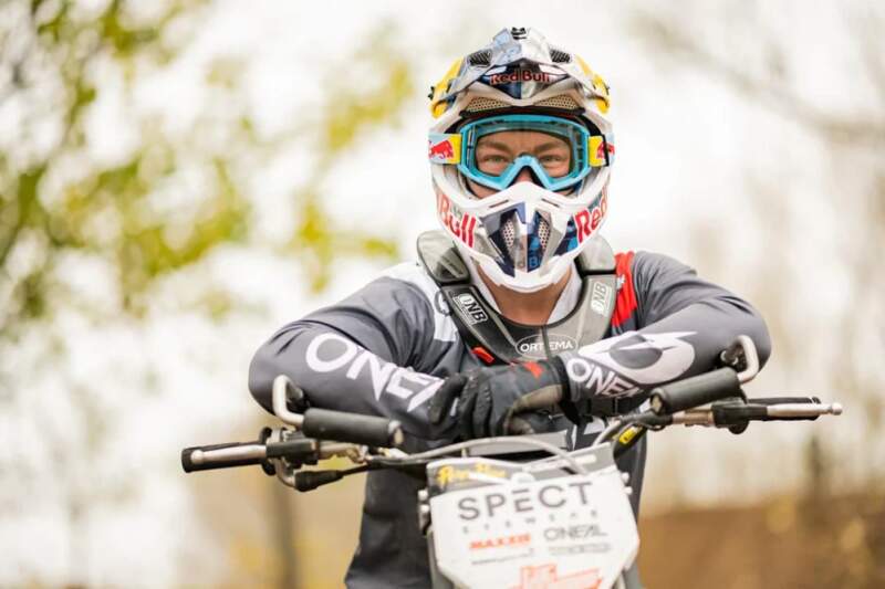 Gogle motocrossowe Red Bull Spect WHIP neonowoniebieskie z przezroczystą szybą