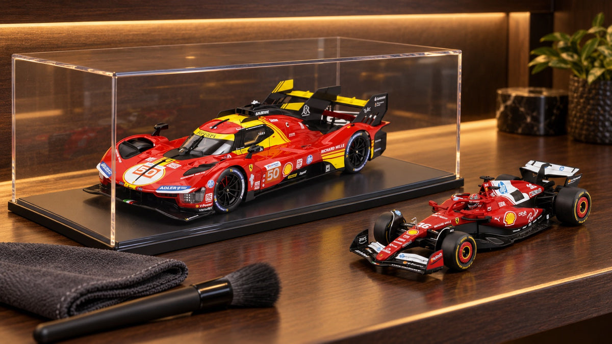 How to display and store a model collection: display cases, light, dust and handling – illustrative image created with AI
