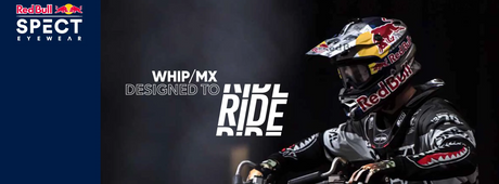Gogle motocrossowe Red Bull Spect WHIP czerwone z przezroczystą szybą