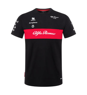 Koszulka dziecięca zespołowa Alfa Romeo F1 Team czarna - 164 CM
