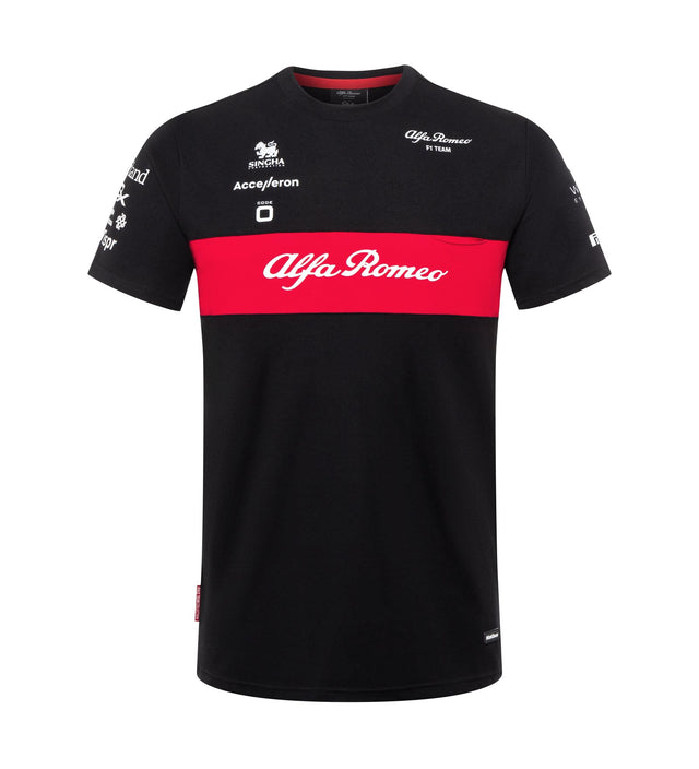 Koszulka dziecięca zespołowa Alfa Romeo F1 Team czarna - 164 CM