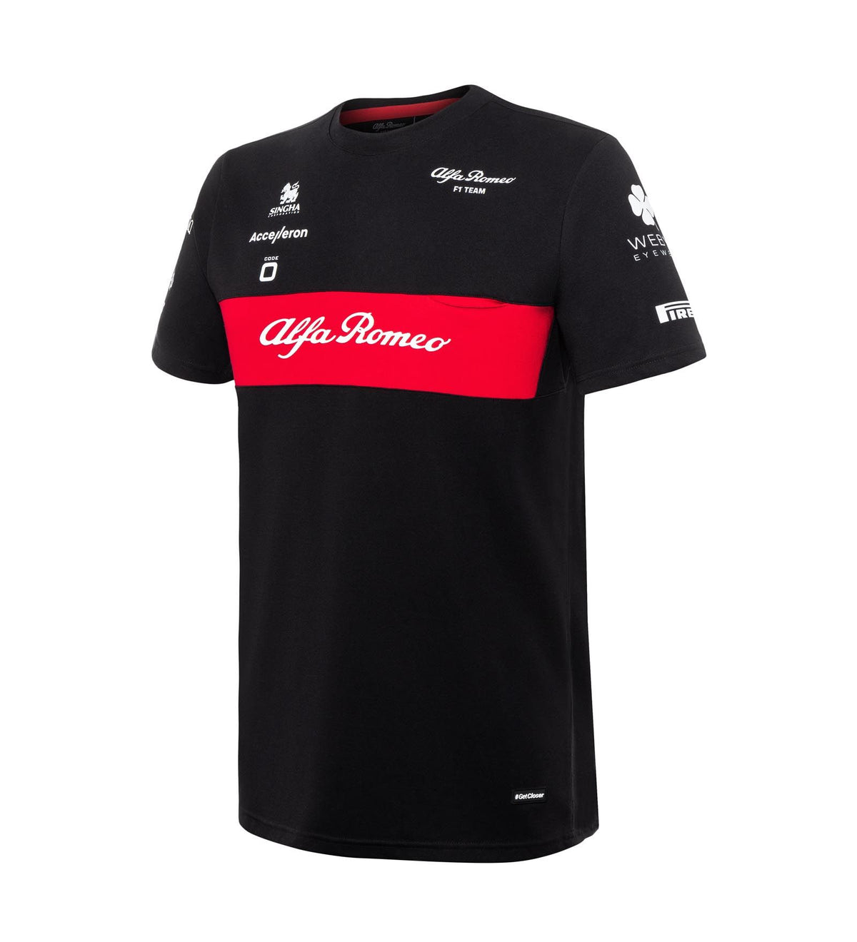 Koszulka dziecięca zespołowa Alfa Romeo F1 Team czarna - 164 CM