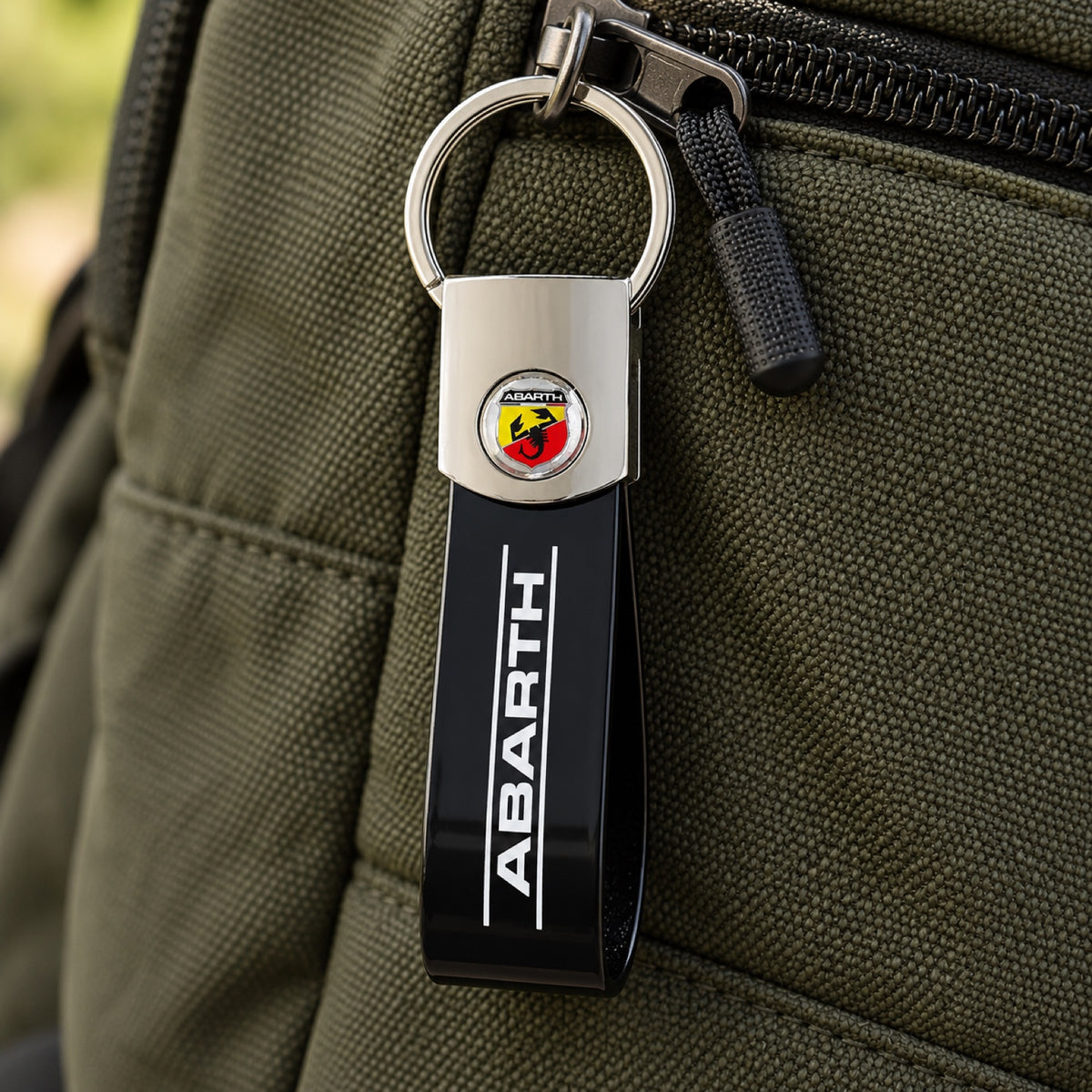Abarth BAND Keyring – Black – illustrative photo (AI)