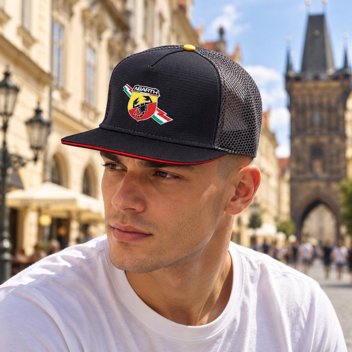 Abarth Corse Flat Peak Cap – Grey – illustrative photo (AI)