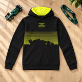 Aston Martin F1 Team Kids' GRAPHIC Fan Hoodie – Black – 152 cm – illustrative photo (AI)